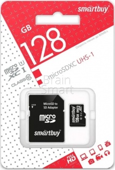 MicroSD 128GB Smart Buy Class 10 UHS-I + SD адаптер* - фото, изображение, картинка