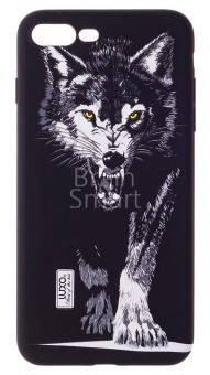 Накладка силиконовая Luxo фосфорная iPhone 7 Plus/8 Plus Волк черно/белый D9 - фото, изображение, картинка