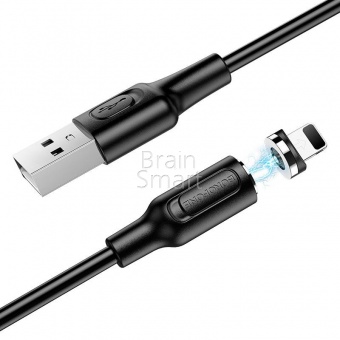 USB кабель Lightning Borofone BX41 Magnetic 2,4A (1м) Черный* - фото, изображение, картинка