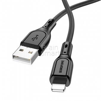 USB кабель Lightning Borofone BX66 Silicone 2,4A (1м) Черный* - фото, изображение, картинка