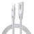 USB кабель Lightning HOCO U9 Zinc Alloy Jelly Knitted (1,2м) Серебряный - фото, изображение, картинка