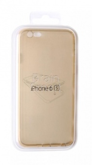 Накладка силиконовая под оригинал iPhone 6 Прозрачный/Золотой - фото, изображение, картинка