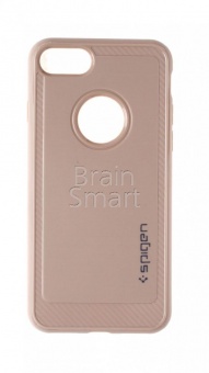Накладка силиконовая SPG с карбоновой вставкой iPhone 7/8/SE Бежевый - фото, изображение, картинка