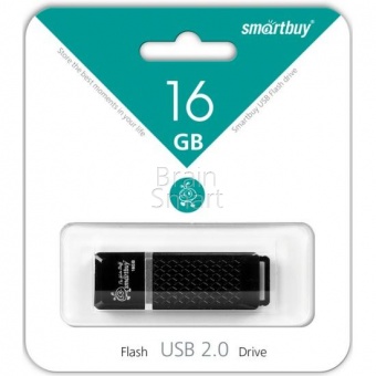 USB 2.0 Флеш-накопитель 16GB SmartBuy Quartz Черный* - фото, изображение, картинка