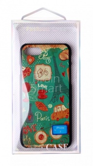 Накладка пластиковая Soft touch с рисунком iPhone 7/8 Paris - фото, изображение, картинка
