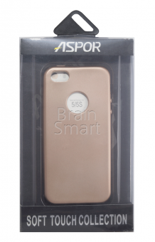 Накладка силиконовая Aspor Soft Touch Collection iPhone 5/5S/SE Золотой - фото, изображение, картинка