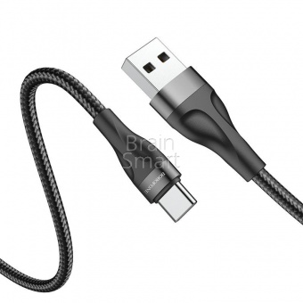 USB кабель Type-C Borofone BX61 Nylon 3,0A (1м) Черный* - фото, изображение, картинка