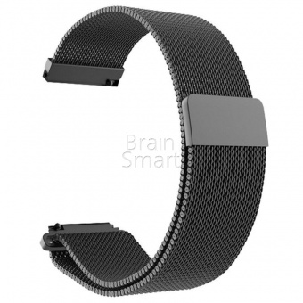 Ремешок металлический MiJobs Milan Magnetic для Xiaomi Bip, Haylou LS01/02 (20мм) Черный - фото, изображение, картинка