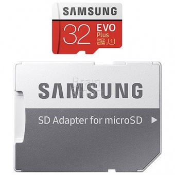 MicroSD 32GB Samsung Evo Plus Class 10 U1 (95 Mb/s) + SD адаптер - фото, изображение, картинка