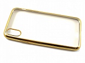 Накладка силиконовая Gurdini крашенные борта iPhone X Золотой