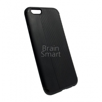 Накладка силиконовая Brauffen iPhone 6/6S Карбон Черный - фото, изображение, картинка