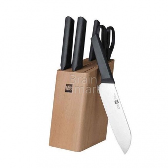 Набор Ножей с подставкой Xiaomi HuoHou Fire Kitchen Steel Knife Set 6шт (HU0057)* - фото, изображение, картинка