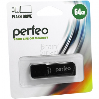 USB 2.0 Флеш-накопитель 64GB Perfeo C10 Черный - фото, изображение, картинка