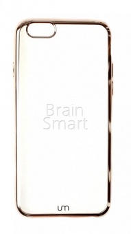 Накладка силиконовая UMi с окантовкой iPhone 6 Золотой - фото, изображение, картинка