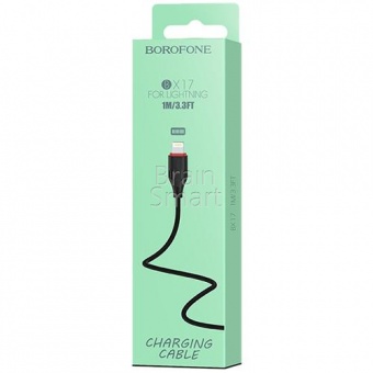 USB кабель Lightning Borofone BX17 Enjoy (1м) Черный - фото, изображение, картинка