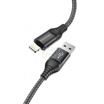 USB кабель Lightning Borofone BX56 Delightful (1м) Черный - фото, изображение, картинка