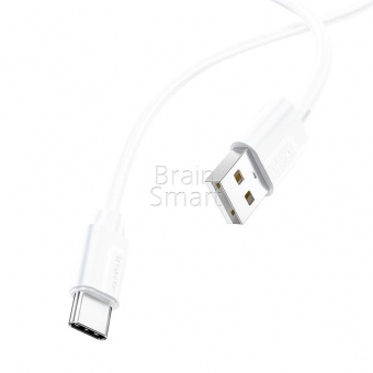 USB кабель Type-C Borofone BX55 Silicone 3,0A (1м) Белый* - фото, изображение, картинка