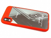 Накладка силиконовая iPaky Letou iPhone X Красный/Прозрачный