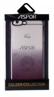 Накладка силиконовая Aspor Golden Collection с отливом iPhone 7 Plus/8 Plus Черный - фото, изображение, картинка