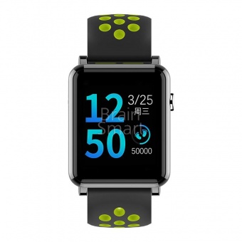 Умные часы Smart Sport Watch KY106 (IPS/IP68) Черный/Зеленый - фото, изображение, картинка