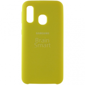 Накладка Silicone Case Samsung A405 (A40 2019)  (4) Жёлтый - фото, изображение, картинка