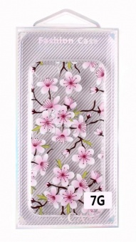 Накладка силиконовая с рисунком iPhone 7/8 Цветущая вишня - фото, изображение, картинка