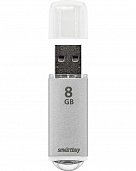 USB 2.0 Флеш-накопитель 8GB SmartBuy V-Cut Серебристый* - фото, изображение, картинка