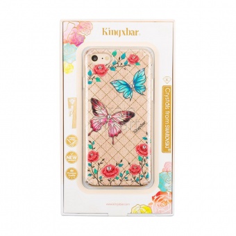Накладка пластик Kingxbar Fairy Land Series-Butterfly Swarovski iPhone 7/8/SE Золотой - фото, изображение, картинка