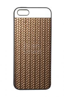 Накладка силиконовая Плетенка iPhone 5/5S/SE Золотой - фото, изображение, картинка