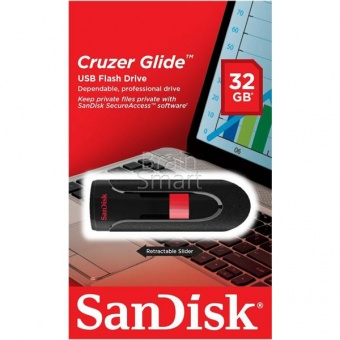 USB 3.0 Флеш-накопитель 32GB Sandisk Cruzer Glide Чёрный - фото, изображение, картинка
