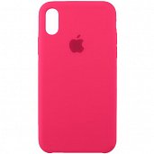 Накладка Silicone Case Original iPhone X/XS (47) Ярко-Розовый - фото, изображение, картинка