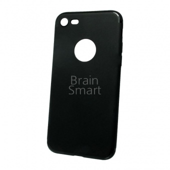 Накладка силиконовая под кожу iPhone 7/8/SE Черный - фото, изображение, картинка