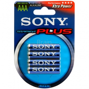 Эл. питания Sony LR03 Stamina Plus (4 шт/блистер) Alkaline - фото, изображение, картинка