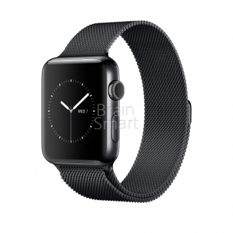 Ремешок металлический Milanese Magnetic для Apple Watch (42/44мм) Черный - фото, изображение, картинка
