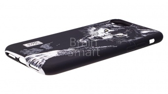 Накладка силиконовая Luxo фосфорная iPhone 7/8 Волк Черный/Белый D9 - фото, изображение, картинка