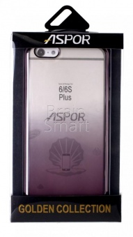 Накладка силиконовая Aspor Golden Collection с отливом iPhone 6 Plus Черный - фото, изображение, картинка