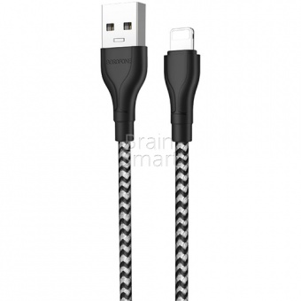 USB кабель Lightning Borofone BX39 Beneficial (1м) Черный/Белый - фото, изображение, картинка