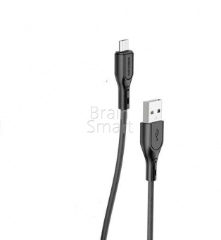 USB кабель Micro Borofone BX66 Nano Silicone (1м) Черный - фото, изображение, картинка
