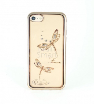 Накладка силикон Girlscase (Kingxbar) Classic Series-Jade Dragonfly Swarovski iPhone 7 Plus Золотой1