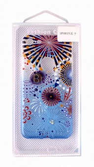 Накладка силиконовая с рисунком iPhone 7/8 Салют Синий - фото, изображение, картинка