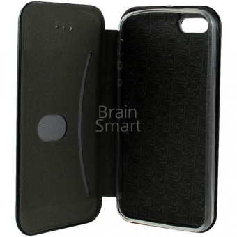 Книжка кожа Creative Case iPhone 5/5S/SE Черный тех.упак - фото, изображение, картинка