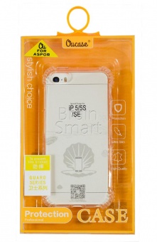 Накладка силиконовая Oucase Guard Series Anti Shock iPhone 5/5S/SE Прозрачный - фото, изображение, картинка