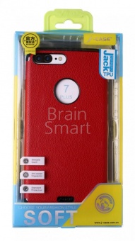 Накладка силиконовая J-Case Jack Series под кожу с магнитом iPhone 7 Plus/8 Plus Красный - фото, изображение, картинка