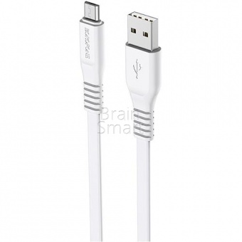 USB кабель Micro Borofone BX23 Wide Power (1м) Белый - фото, изображение, картинка