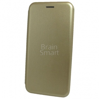 Книжка кожа Brauffen Huawei P Smart Золотой тех.упак - фото, изображение, картинка