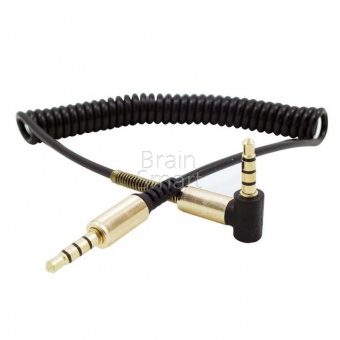 AUX кабель винтовой 90 градусов Черный - фото, изображение, картинка