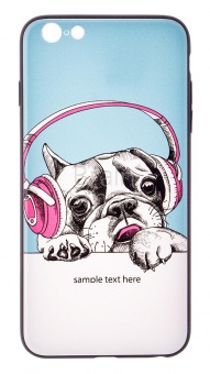 Накладка силиконовая ST.helens iPhone 6 Plus Пес в наушниках - фото, изображение, картинка