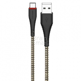 USB кабель Type-C Borofone BX25 Powerful (1м) Черный - фото, изображение, картинка