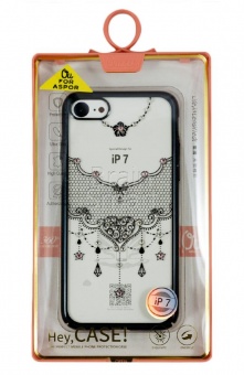Накладка пластиковая Oucase Noble Series iPhone 7/8 Glamorous Gauze Черный - фото, изображение, картинка