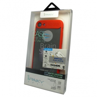 Накладка силиконовая iPaky Letou iPhone 7/8/SE Красный/Прозрачный - фото, изображение, картинка